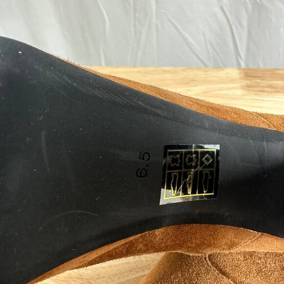 Jeffrey Campbell NWOB Platform Brat-Z Boot Tan Suede Size 6.5 Chunk Heel Leather - Picture 8 of 8